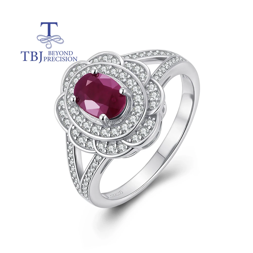

Изысканное кольцо из стерлингового серебра 925 пробы, натуральный рубин Лунридо, липень, камень, цветочный дизайн, изысканные украшения для женщин, подарок на день Святого Валентина