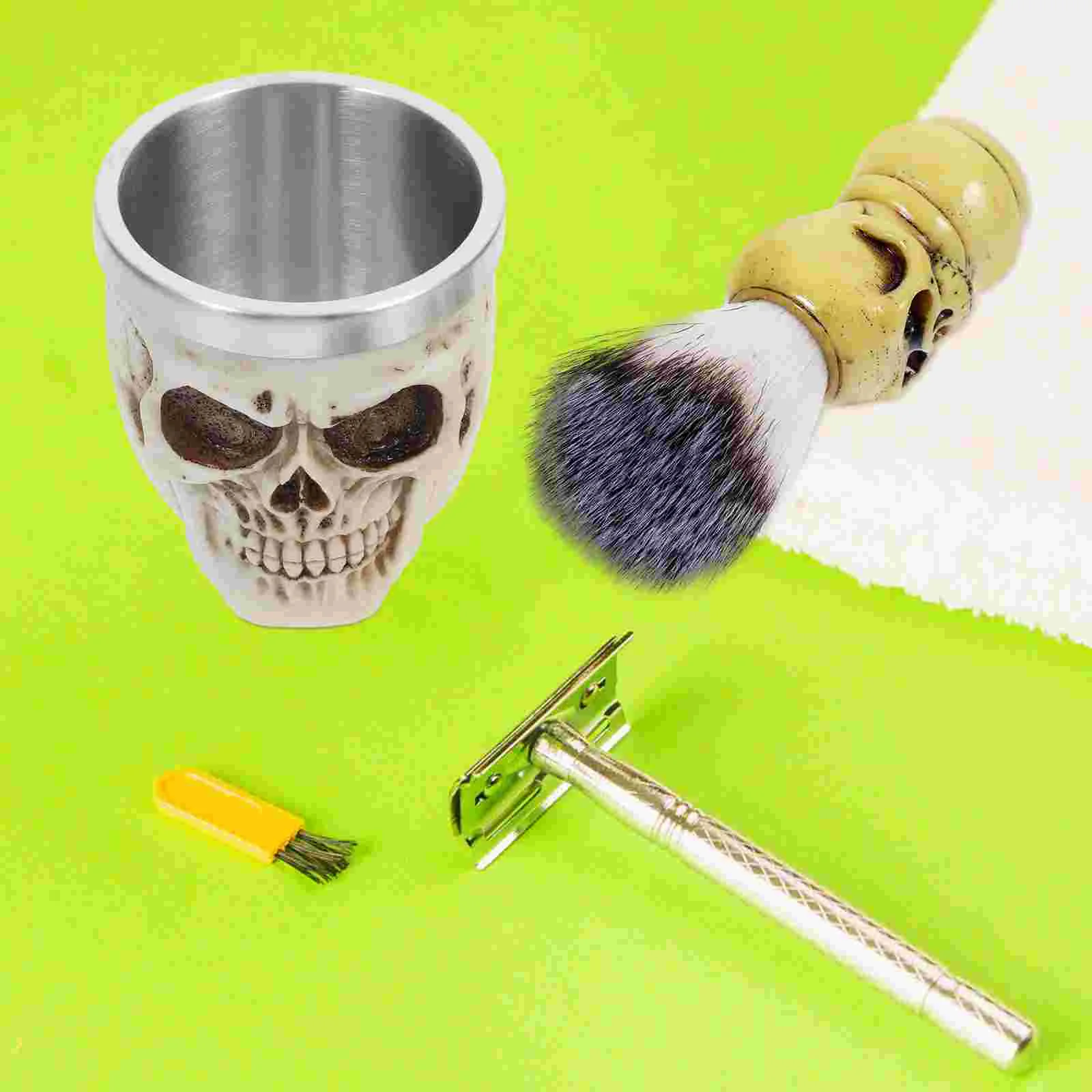 2-piece Set Badger Cream Shaving Bowl Cup Trimmer for Men Electric Shaver Home Beard Brush Multi-use Reusable Bathroom and Gift