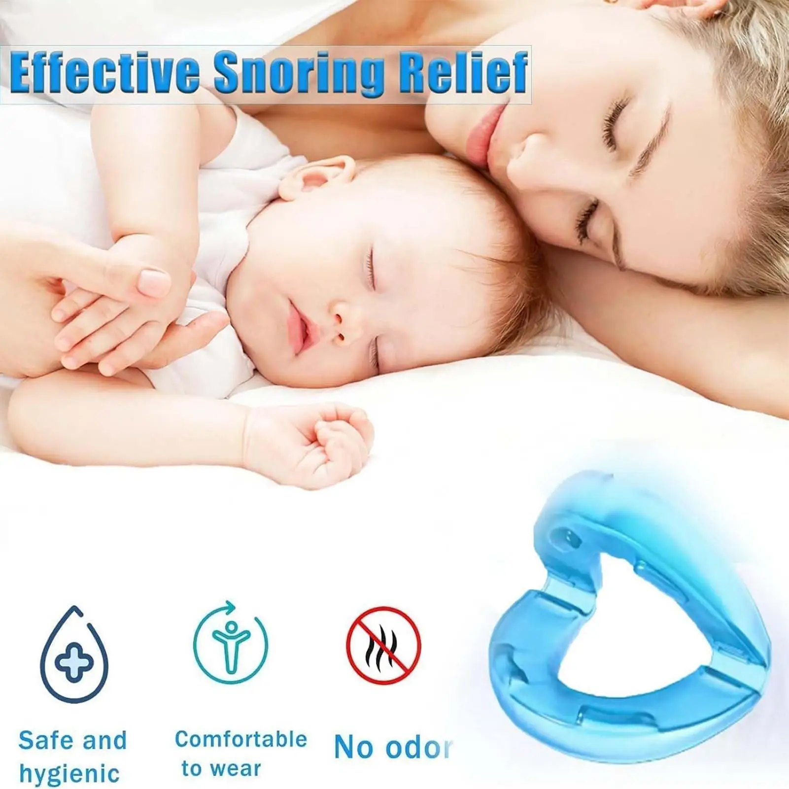 

Gum Shield for Snoring Stop Anti Snoring Mouthpiece Snore Device Stopper Reduce Snoring Aid Snore Solution for Easy Breathing