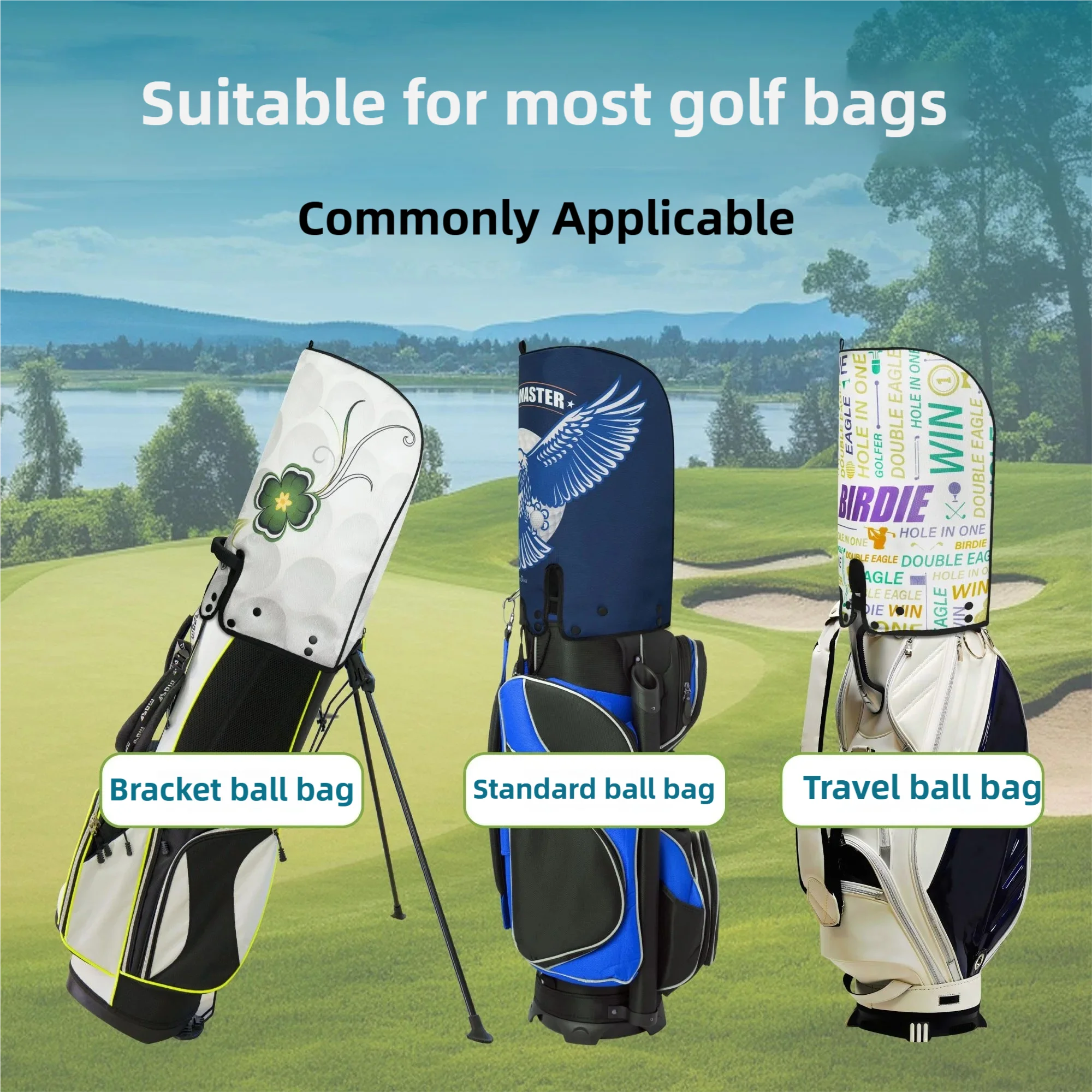 Golf Bag Cover Club Protection Sturdy Accessories Dustproof Rain Hood Cape Padded Cover for Outdoor Travel Golf Accessories