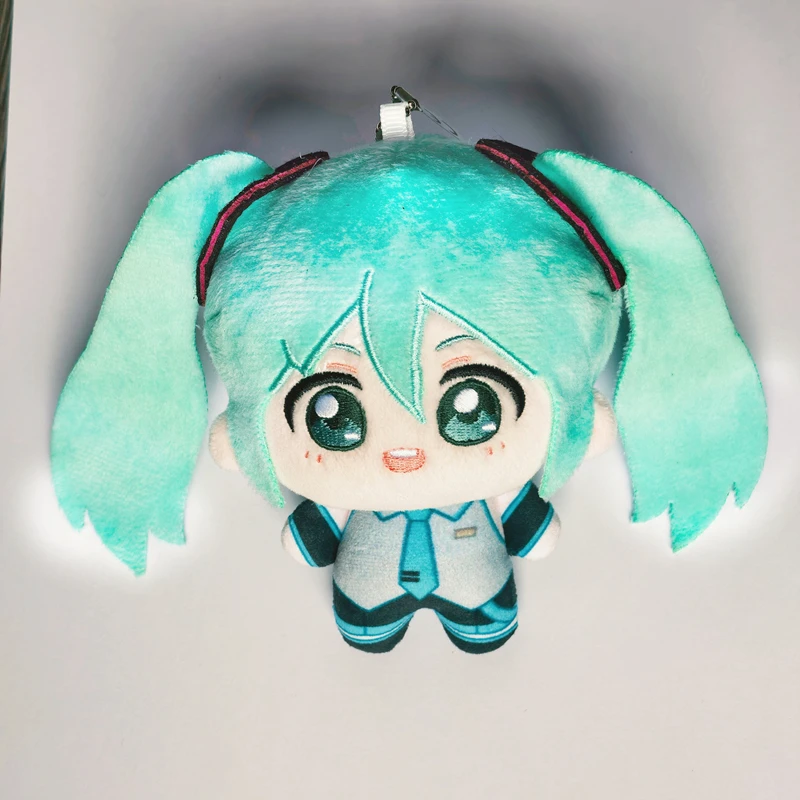 10-20CN Hatsune Miku Chokkorisan Plüsch-Taschenanhänger, auf Lager, Anime-Taschenaccessoire für Fans, Schlüsselanhänger mit den Figuren Rin, Len, Luka, Meiko und Kaito. – Detail 3