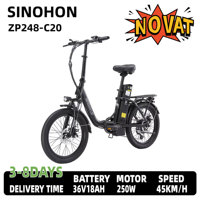 SINOHON ZP248-C20 20 Inch Electrick Bike Adult 250W Motor 36V18Ah Battery Ebike Max Speed 45KM/h Electric Bicycle