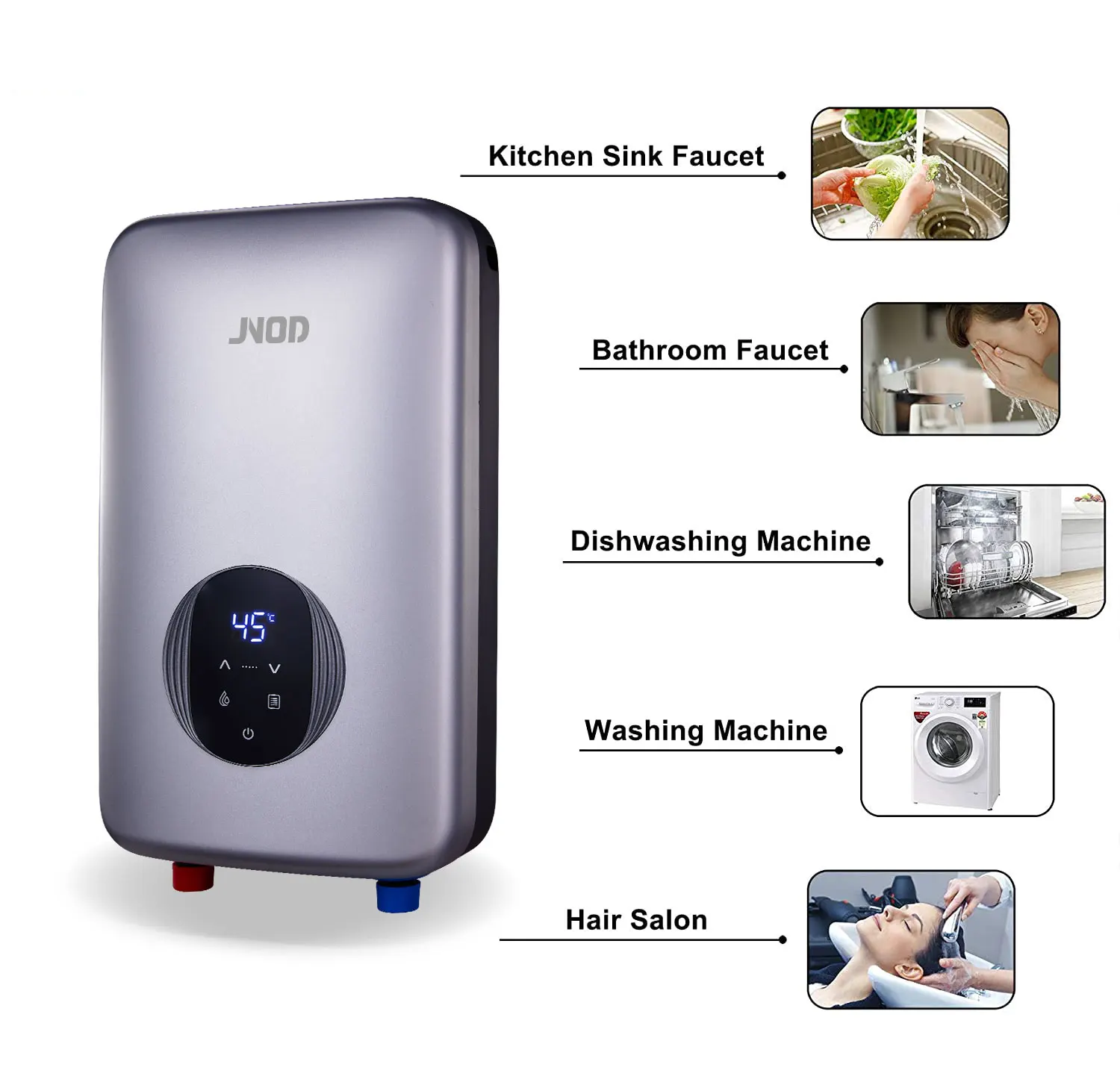 YYHC 9000W Tankless Water Heater Instant Shower Water Heater Smart Electric Hot Water Heater with Wifi APP