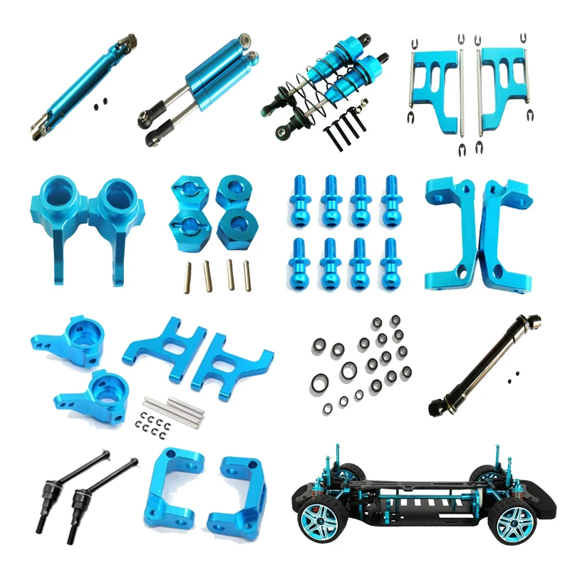 

RCGOFOLLOW Tamiya TT01 Full Set Metal Upgrade Parts Kit Drive Shaft CVD Suspension Arm Steering Assembly for TT01 1/10 RC Car