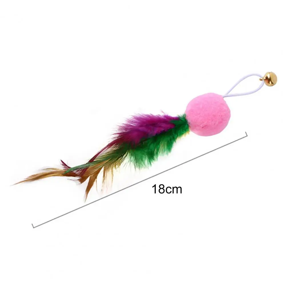 Feather Cat Fishing Toy Plush Ball Playing Toy Pet Teaser Toy Feather Replacement Accessories Cat Supplies