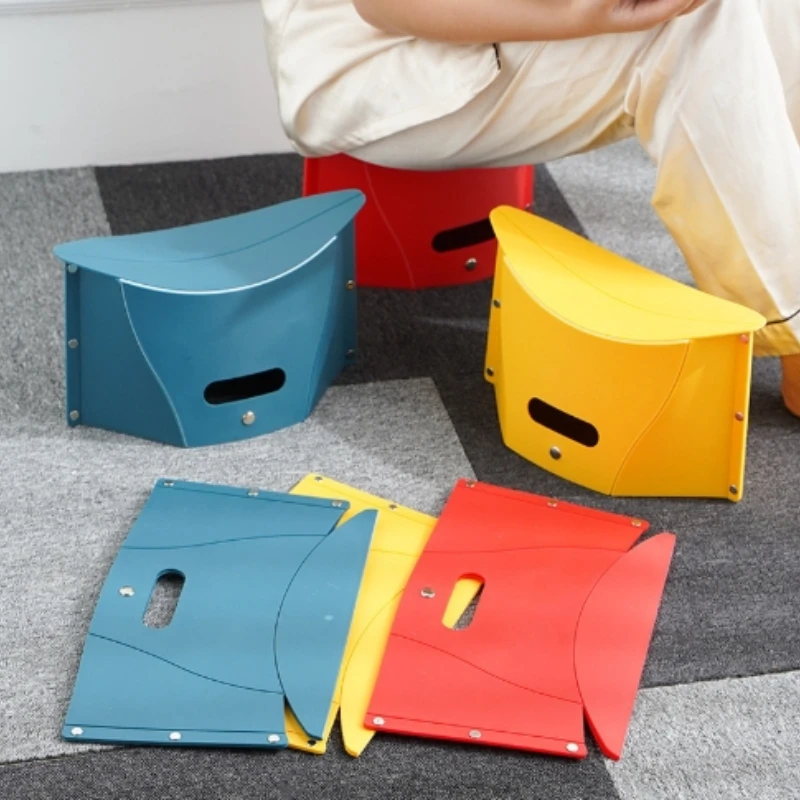 Multifunktionaler Rutschfester Kunststoff-Klappstuhl, Tragbarer Klapphocker, Faltbarer Handkorb, Outdoor-Camping-Angelstuhl