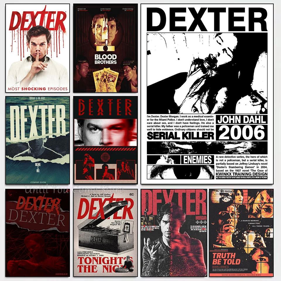 المسلسل التلفزيوني الأمريكي Dexter Vintage ملصق طباعة قماش الفن صور المنزل لغرفة المعيشة وغرفة النوم جدار ديكور حديث بدون إطار #1