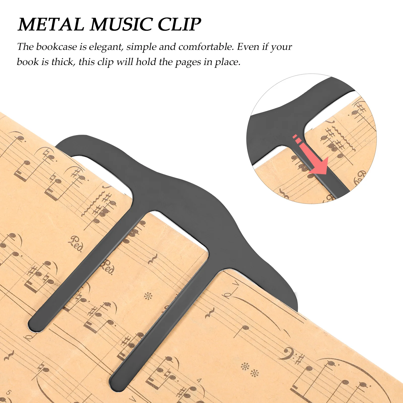 

4Pcs Music Book Clips Metal Sturdy Page Holders for Sheet Music Notes Piano Scores File Photos Recipes Piano Book Holder
