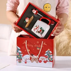 Christmas gift Ceramic mug gift box ceramic mug mug with lid with spoon Mug set cup cup Coffee cup Christmas cup