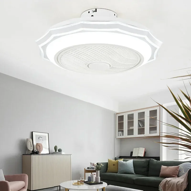 

The new living room bedroom style led fan light octagonal creative lamp tricolor light source ceiling lamp ceiling fan light