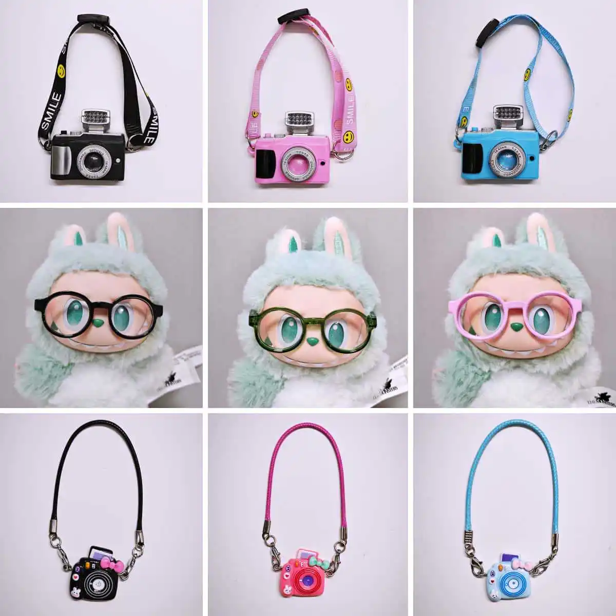 Labubu Doll Digital Camera Guitar Dolls House Decoration Accessory Mini Water Bottle Cup for EXO Doll Sunglasses Baby Dress Up