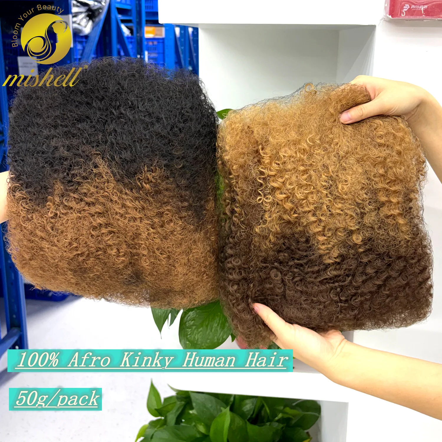 50g/Pack 4C Afro Kinky Bulk 100% Human Hair for Dreadlock Extensions Loc Repair Braiding Twist Tight Afro Kinky Human Hair