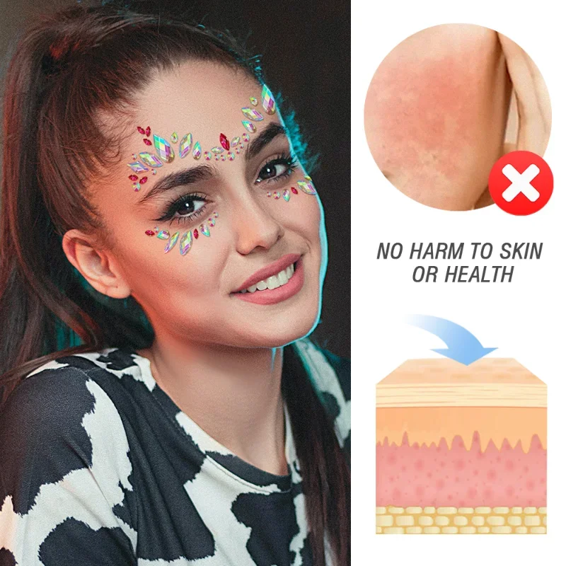 

6 шт., драгоценности для лица русалки, драгоценные камни, стразы, Rave Eyes, временная наклейка для тела, хрустальные наклейки для лица, украшения для фестиваля, вечеринки