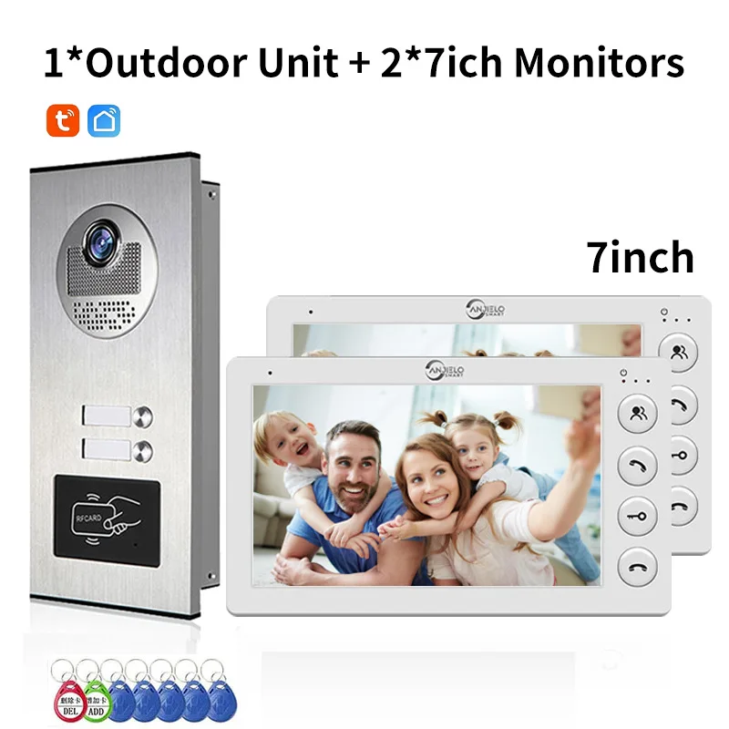 

Умный блок, квартирная вилла, помехность, 7-дюймовая цветная видеодомофонная система высокой четкости, видеорегистратор