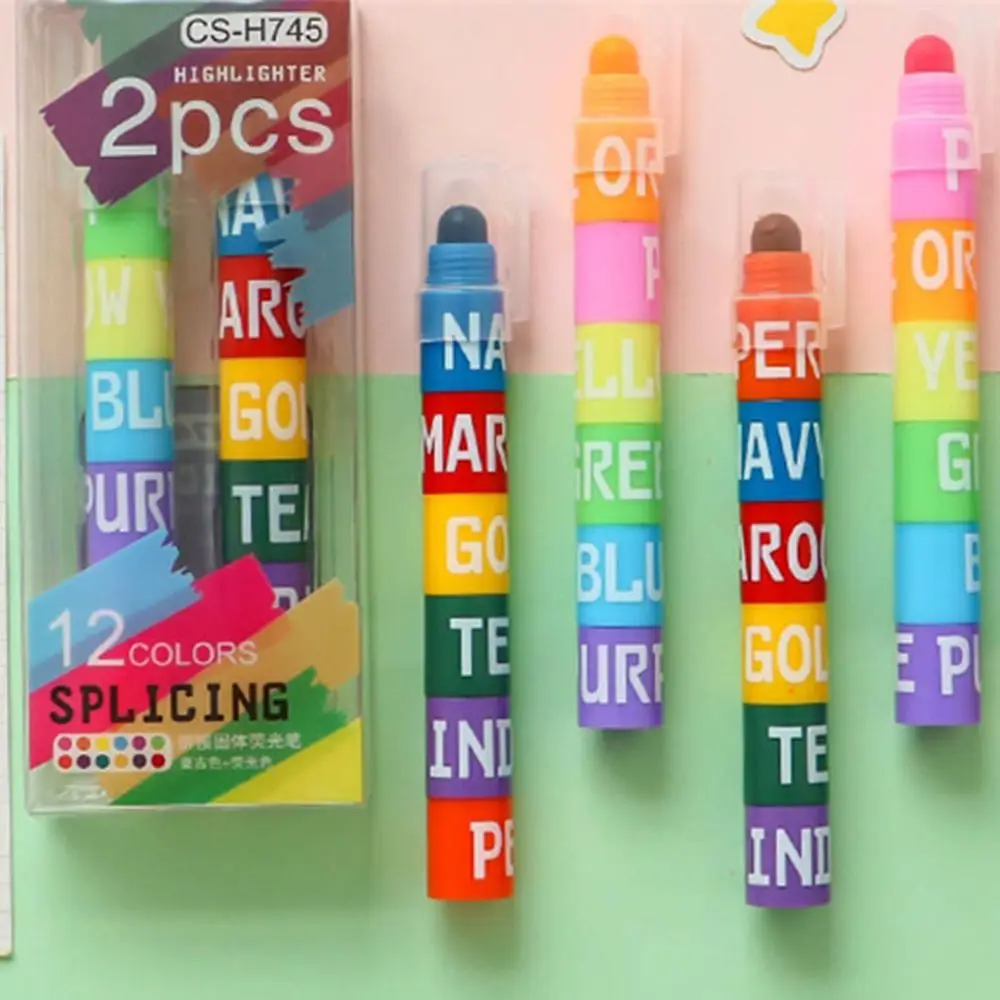 6-Color Retro Writing Note Pen Student Key Line Marker Pen Highlighter Pen Graffiti Pen Fluorescent Pen