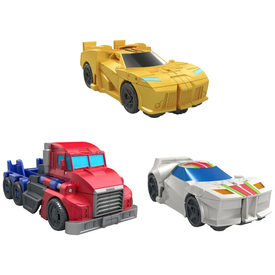 Novità Transformers 1-Step Flip Heroes 3-Pack (Optimus Prime, Bumblebee e Wheeljack) Model Toy Anime Gift Action Figures