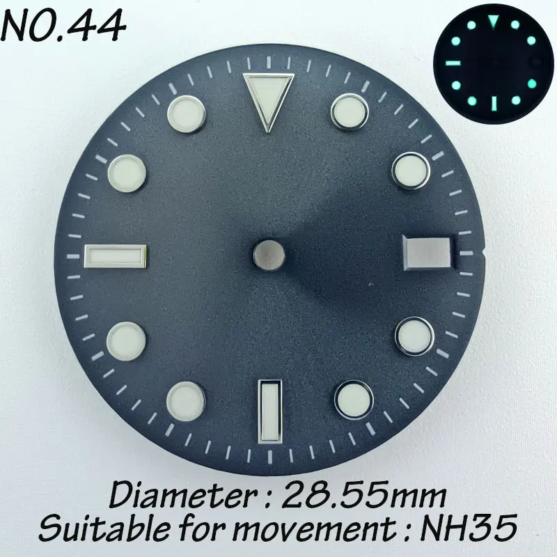 Esfera de reloj NH35 NH36 de 28,5mm con fecha, esfera de reloj con ventana, accesorio C3 superluminoso, esfera personalizada, logotipo artesanal