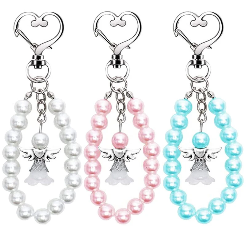 10Sets Cute Angel Keychains With Favor Boxes And Thank You Cards Baptism Bridal Shower Wedding Gender Reveal Party