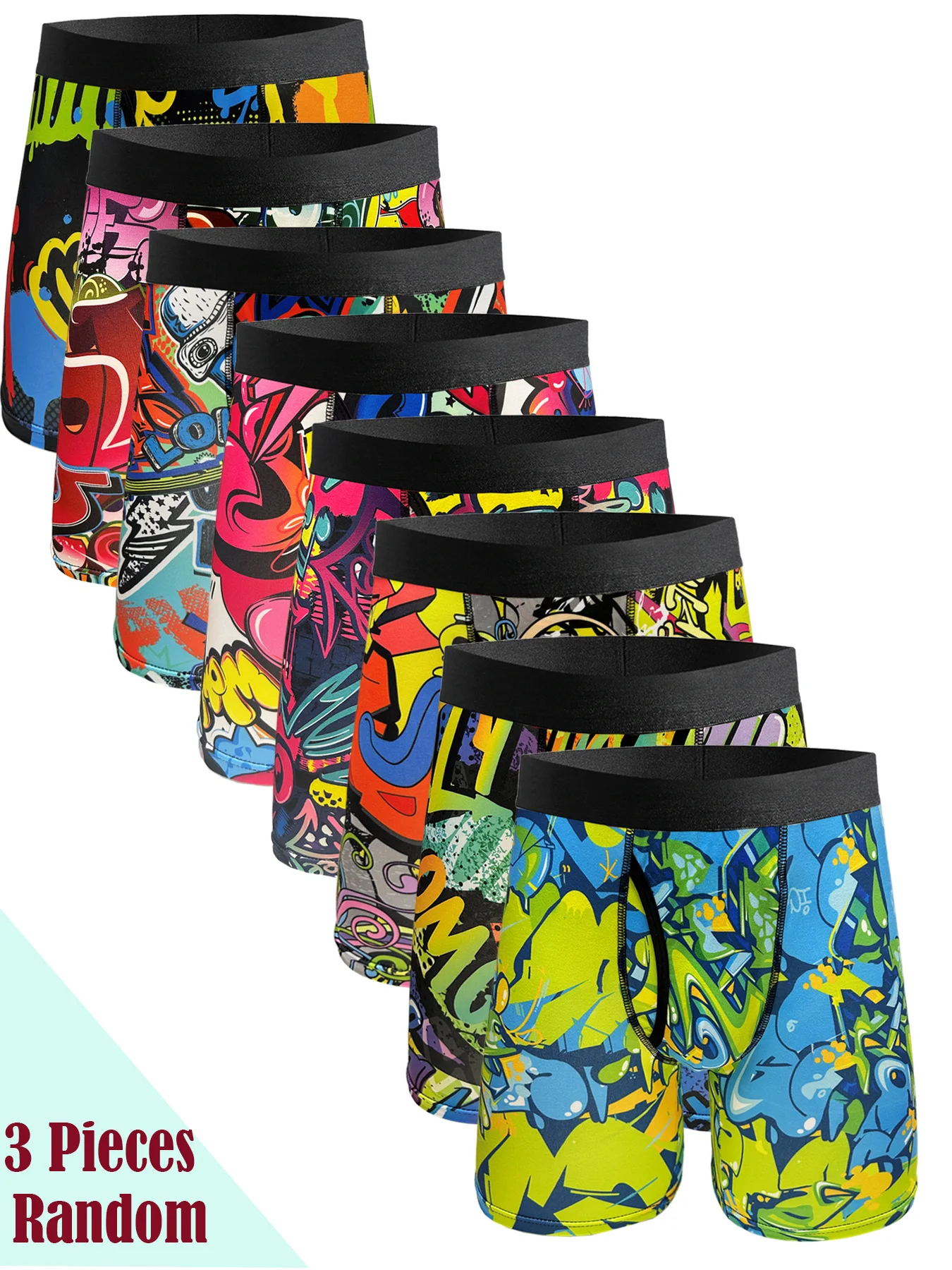 3PCS Random Mixed color Men\'s Underwear, Men\'s Home Sport Swimming Underwear Fashiion Breathable Quick Drying Sports Trunks