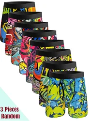 3PCS Random Mixed color Men's Underwear, Men's  Home Sport Swimming Underwear Fashiion Breathable Quick Drying Sports Trunks