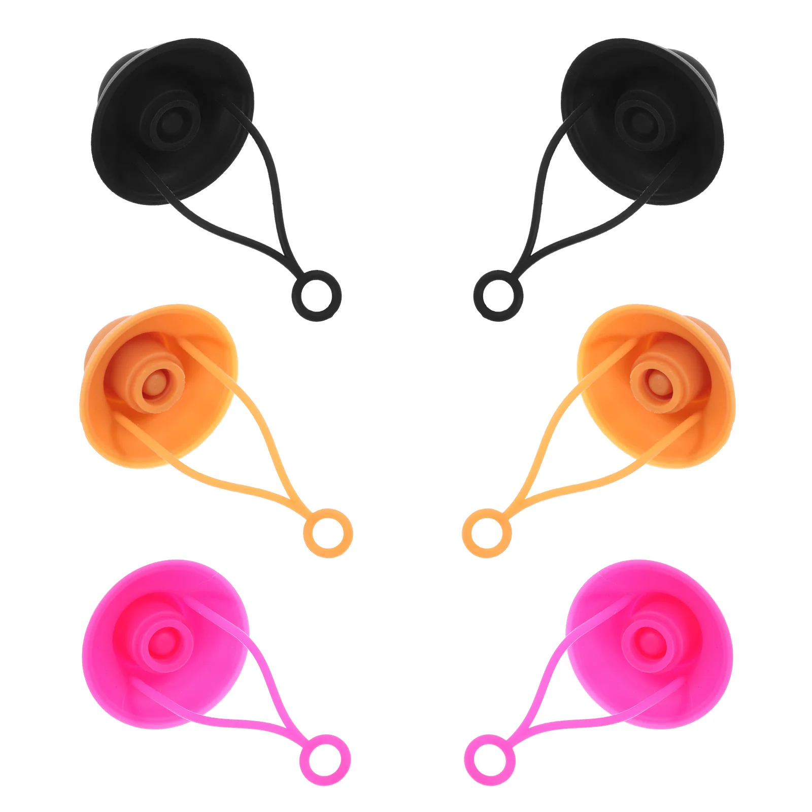 

6pcs Silicone Toppers Hat Shaped Stopper Mixed Color Reusable Covers Caps For Tumbler Reusable Straws Drinking Straw Cap