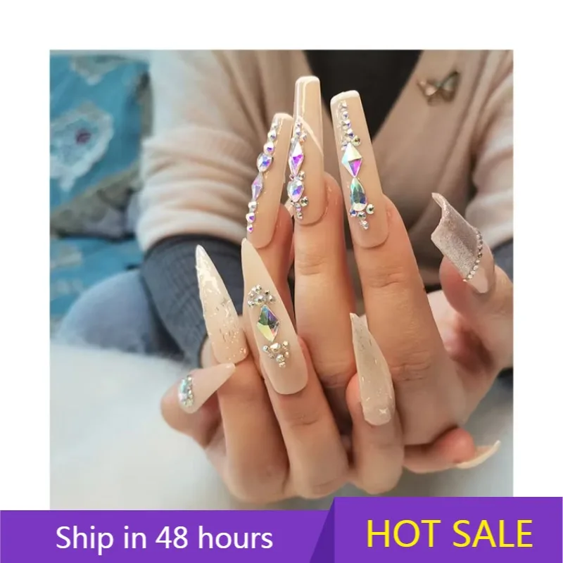 

YTYIN Customizable Designed Matte Manicure Long Ballet Press on Nails Fakes Nail in Artificial Fingernails