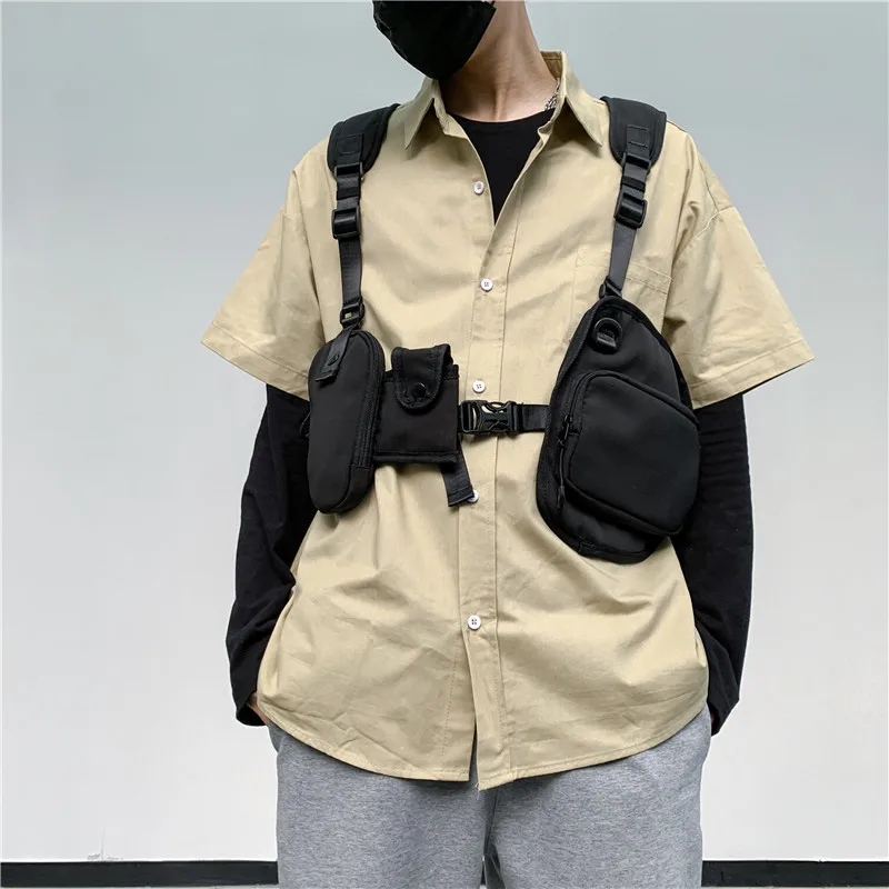 Functional Tactical Chest Pack Men Hip Hop Streetwear Bag 2025 nylon Vest bag multi-pocket Waistcoat Packs Unisex Chest Rig Bags