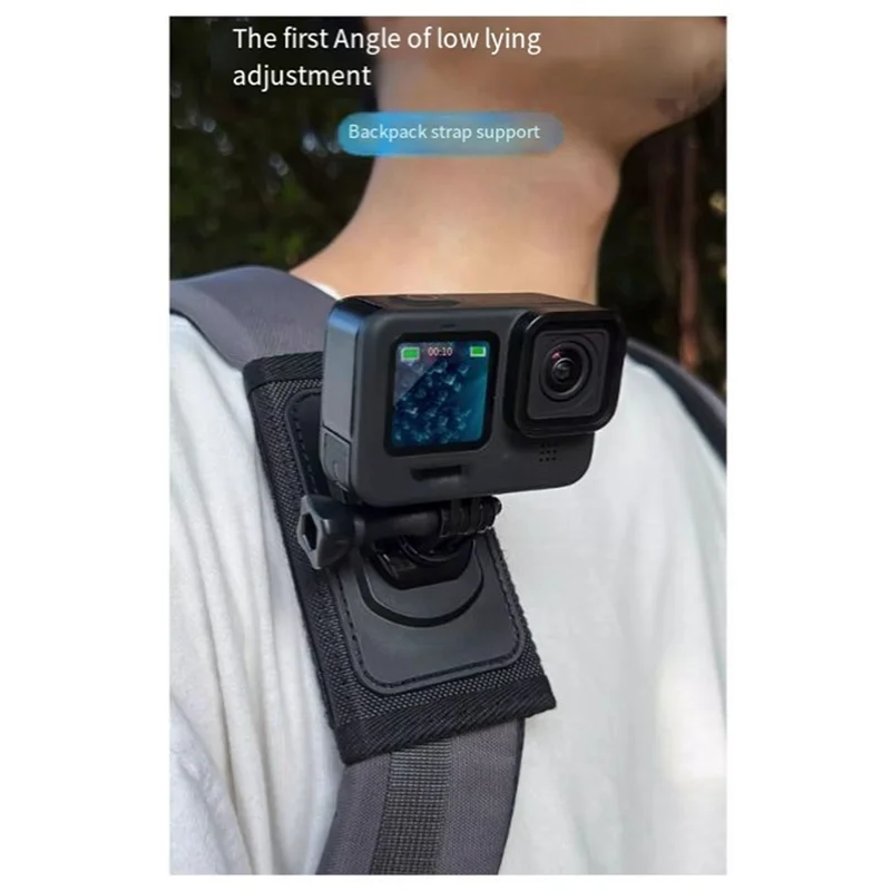دوران على ظهره كليب كاميرا على ظهره حزام الكتف ل Gopro/Yi هالو/سارجو/DJI/Insta360 عمل كاميرا استبدال