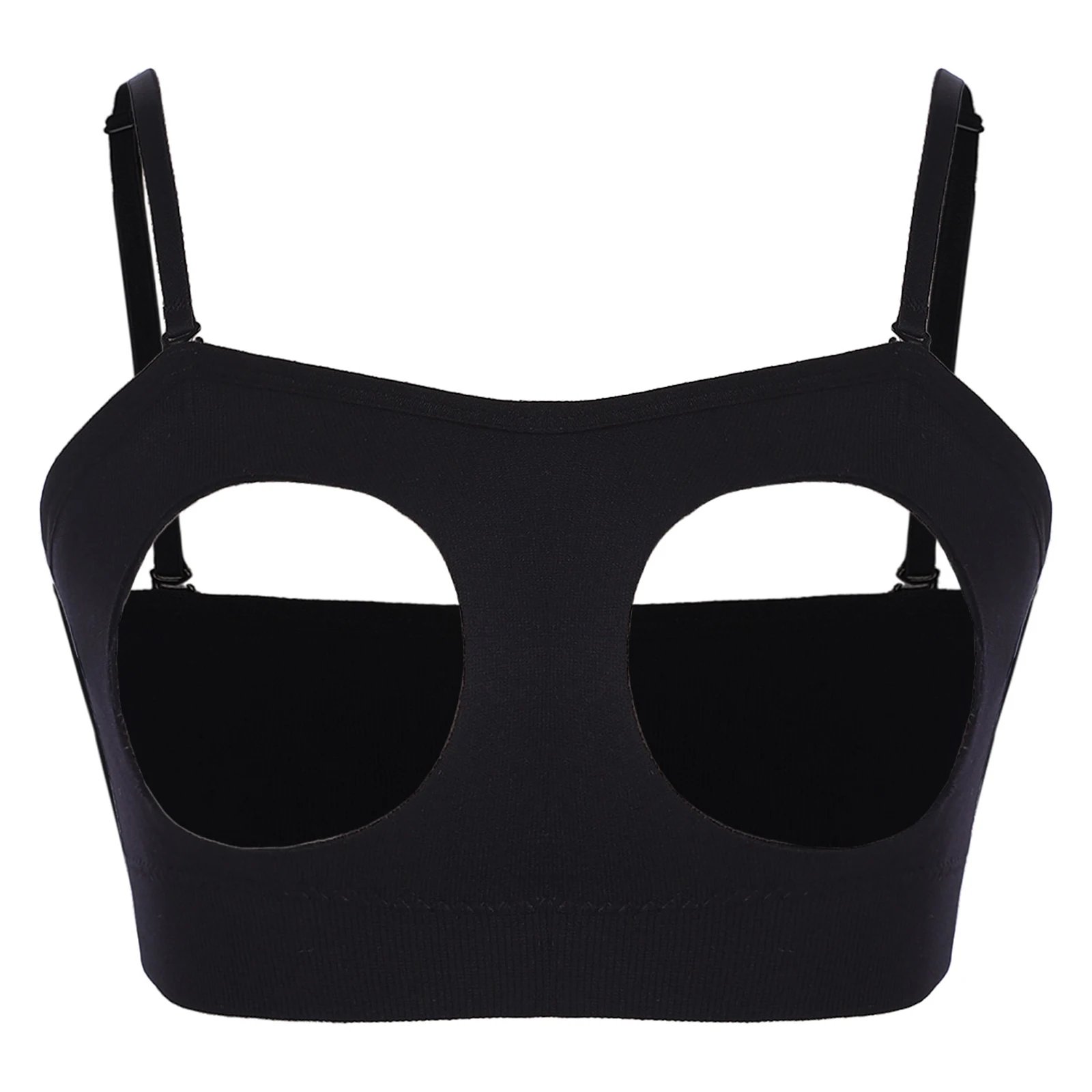 

Womens Cotton Heart Cutout Bralette Adjustable Strap Crop Bra Bralette Lingerie Cotton Heart No Pads Cutout Cups Bra Underwear