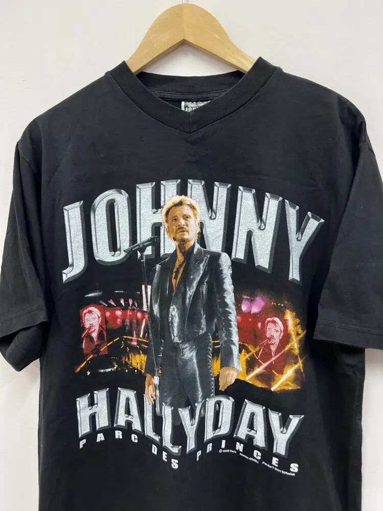 Johnny Hallyday 2002 Vintage T-Shirt Funny Short Sleeve Tshirt Streetwear