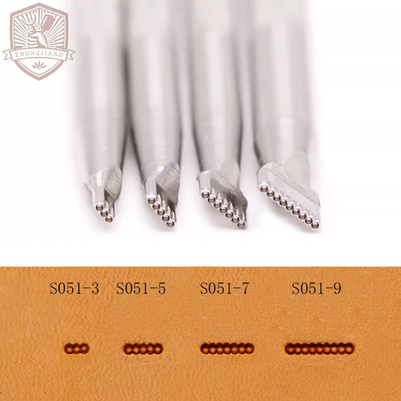 Leather Work Stamping Tool Background Row of dots Pattern S051 Stamp Leather Carving Craft Zhongjiang304 Stainless streel Stamps