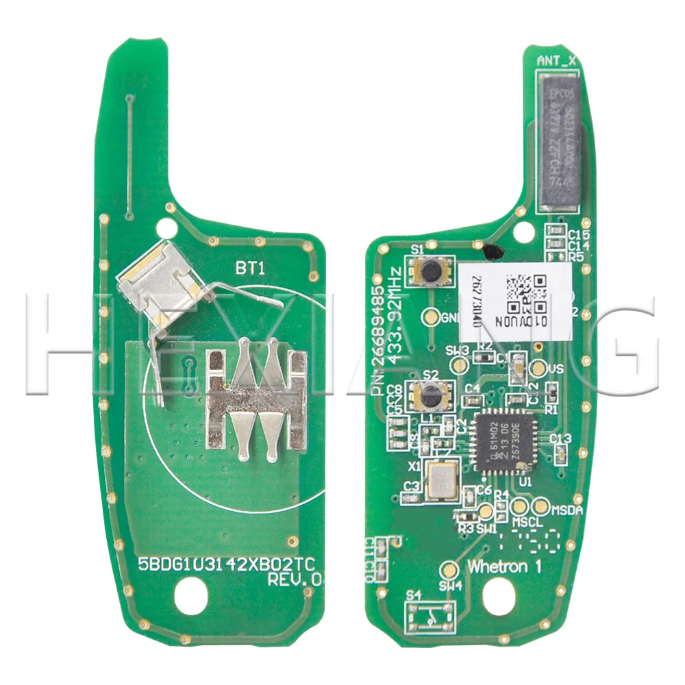 Dia 2 tombol Tanpa Pisau asli 4A Chip 433MHz tanpa pisau kunci jarak jauh mobil untuk Chevrolet Onix Trax Spark Sonic 2021 Cruze 2015