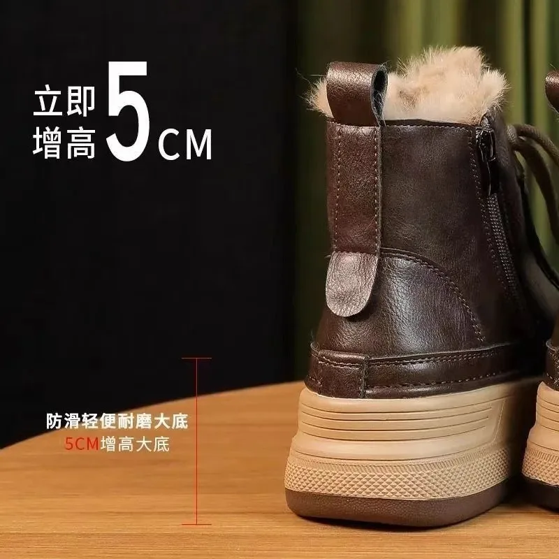 Stivali da neve con plateau per donna in inverno 2026 Nuove scarpe di cotone felpato per donna Stivali corti caldi antiscivolo impermeabili Botas Mujer