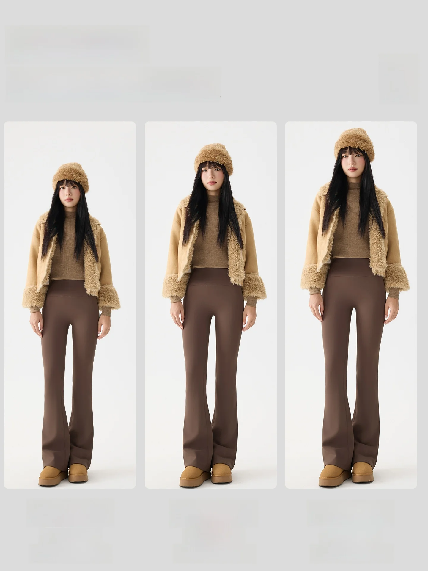 กางเกงโยคะเอวสูงผ้ายืดสำหรับผู้หญิง กางเกงฟิตเนสผิวสัมผัสนุ่ม ใส่ได้ทั้งฤดูใบไม้ร่วงและฤดูหนาว ช่วยกระชับสัดส่วนและยกกระชับสะโพก