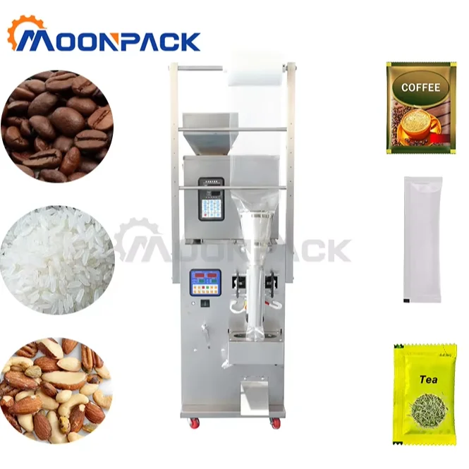 

Машина для упаковки гранул Moonpack, оборудование для сахара, риса, горошка, машина для запечатывания алюминиевой фольги, взвешивания порошка