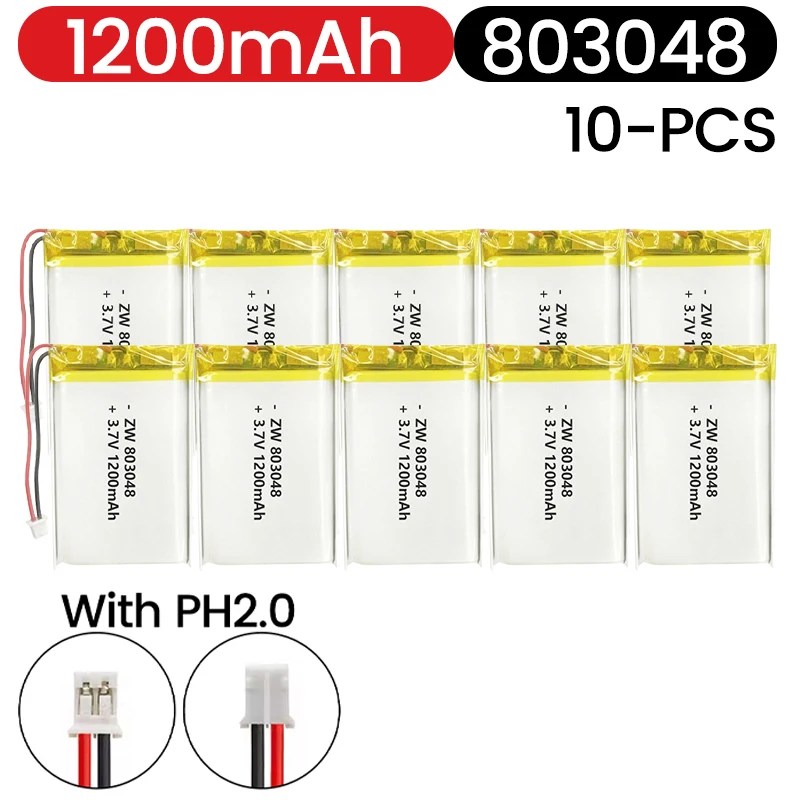 

803048 3.7V 1200mAh Polymer Lithium Lipo Rechargeable Battery Lipo Cells Lithium Polymer Rechargeable Battery for Beauty Instrum