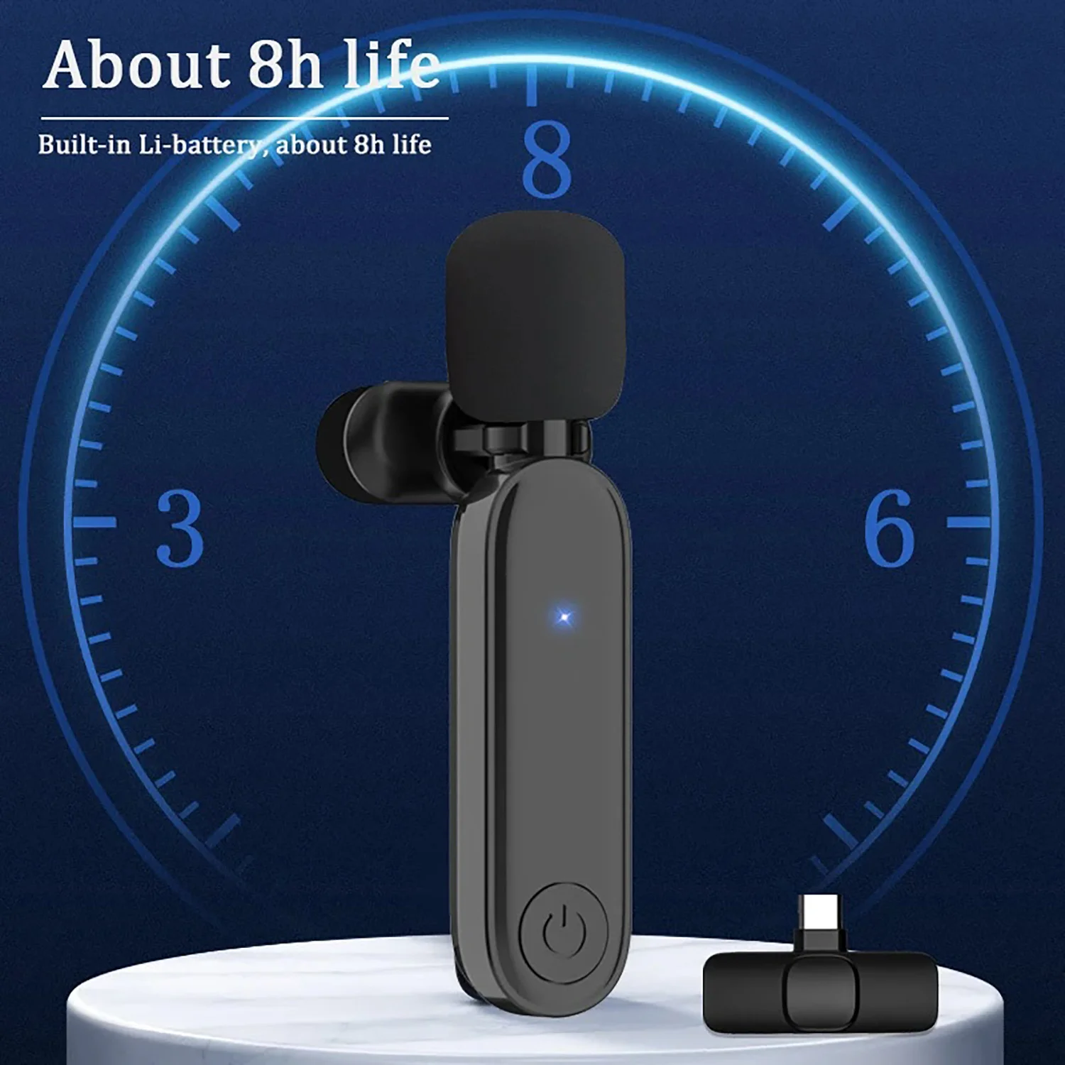 GAW-3GB 2 em 1 portátil plug and play microfone de lapela sem fio redução de ruído gravação de áudio e vídeo mini microfone