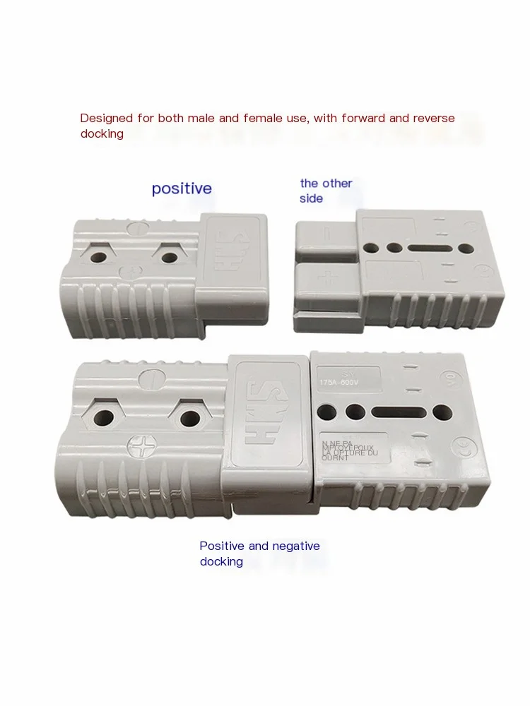 2pcs 175A 600V Plug Compatible SB175 Electric Vehicle 175 Amp 600 Volt Power Connector Battery Plug Charger Socket