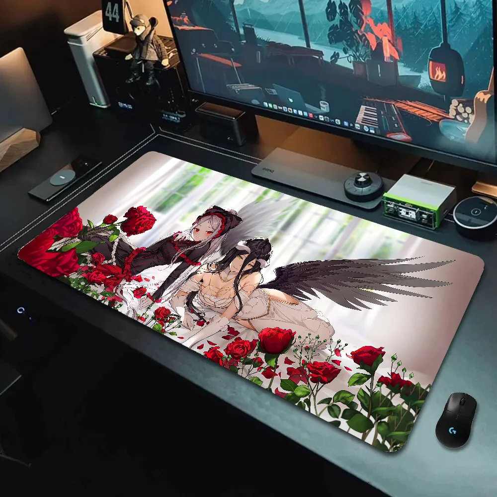 Succubus Albedo Large Mouse Pad Gamer Mousepad Cool Desk Decoration Accessories Gaming Mouse Mat Pc Computer Fun Table Deskmat