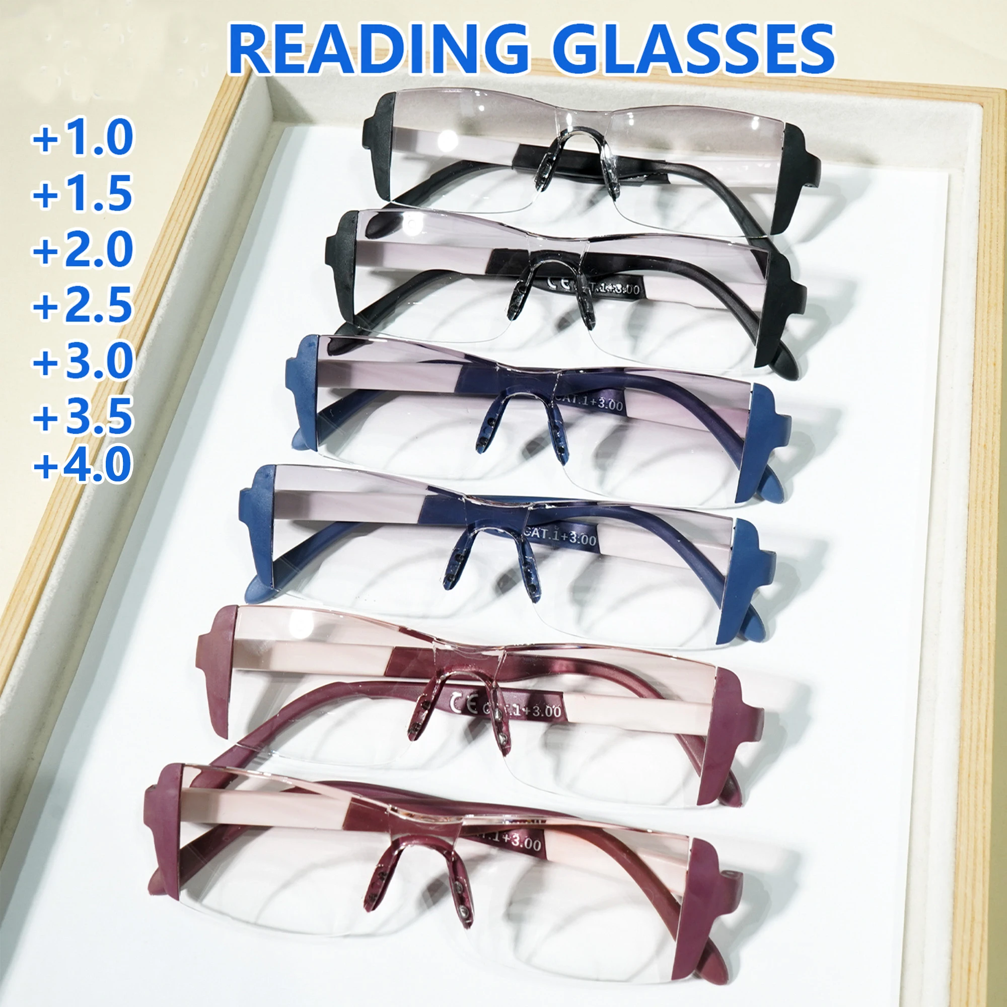 Lunettes de lecture élégantes et colorées pour hommes et femmes, correction de la vue de +1.0 à +4.0, légères et tendance pour la lecture