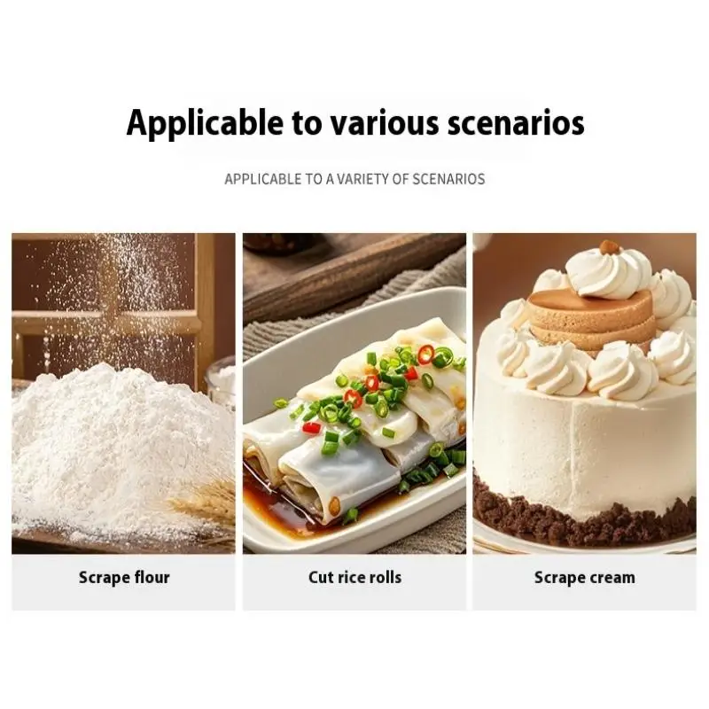 3 in 1 Pro Pasta Pasta Raschietto/Taglierina/Tritatutto Strumento di cottura in acciaio inossidabile per dividere la miscelazione della farina Torta Pane Pizza Impasto