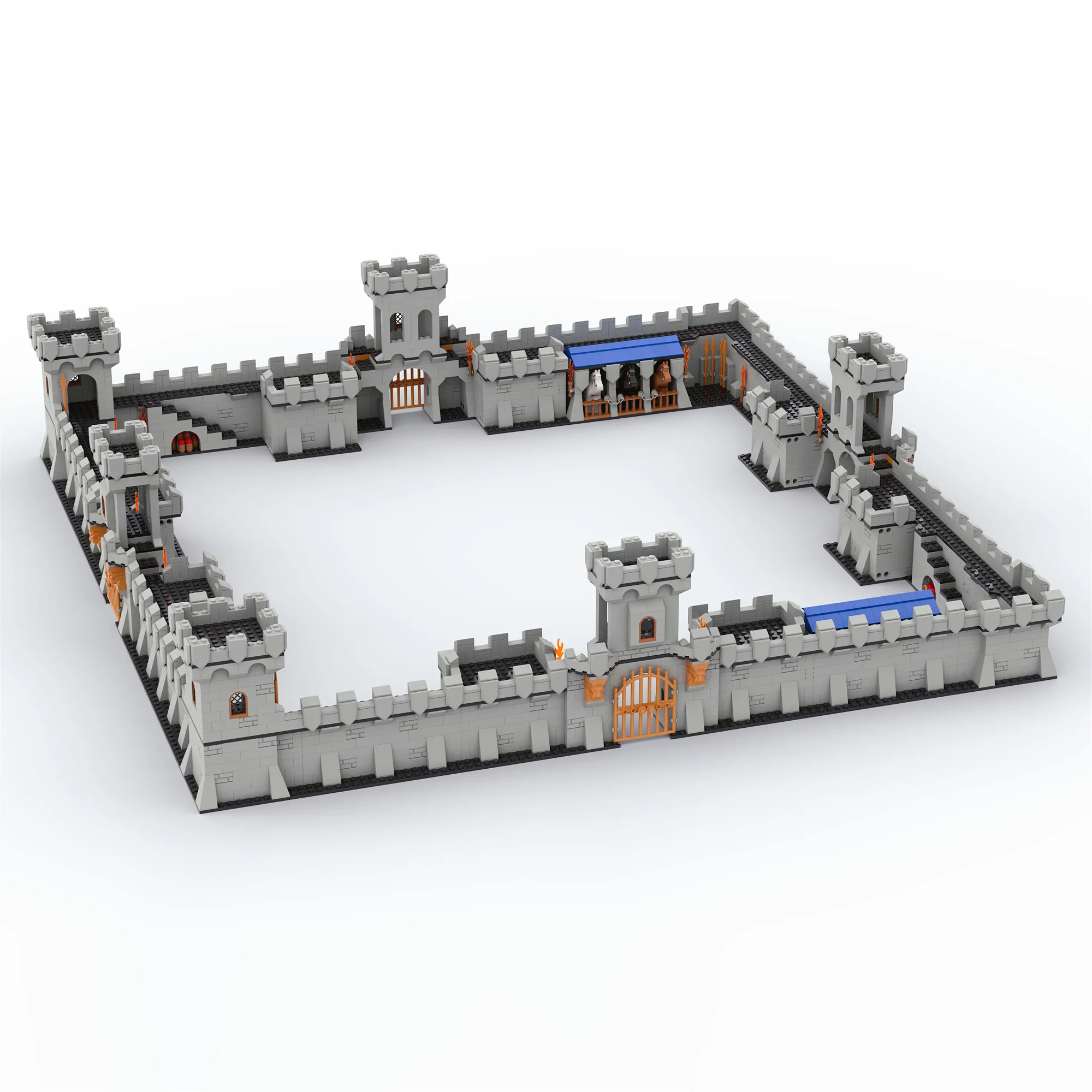 

Medieval Build Moc Castle Ancient City Wall Scene Tower Free Combination Assembly Compatible Small Building Block Kids Toys Gift