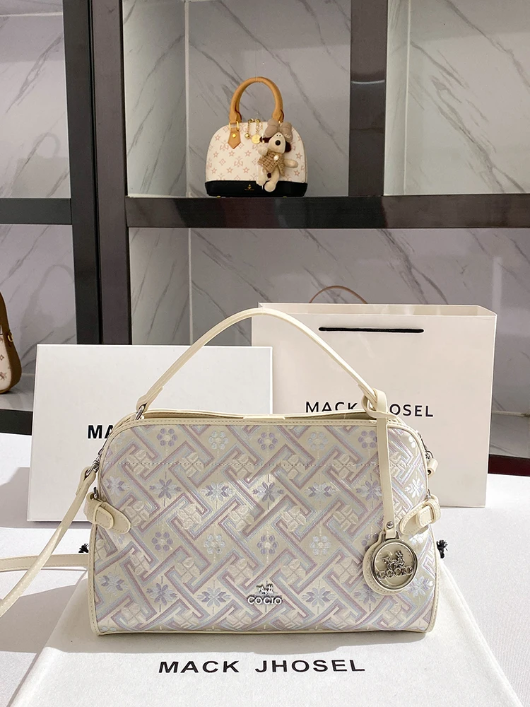 Bolso Tote Bordado Ma Jhosel, Bolso de Mano para Viajeros, Cuero Suave, Estilo Casual, Nueva Colección Verano 2025, Bolso d...