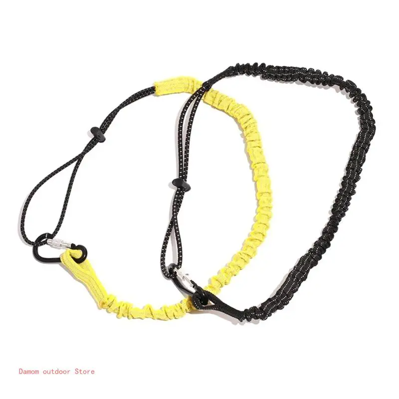 Nylon Bungee Tether Tool Lanyard With Screw Locking Carabiner Tool Lanyard