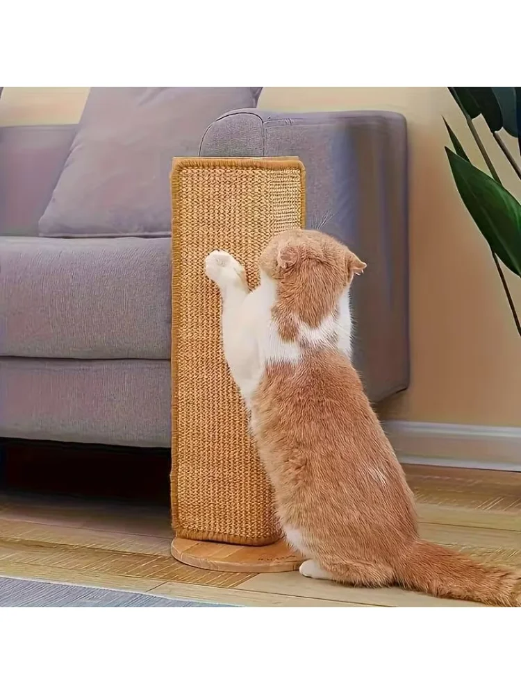 1pc Durable Hemp Rope Cat and Rabbit Scratching Board - No Mess Sofa Safety Design,Magic Invisible Adhesive,Multi-layer Exercise