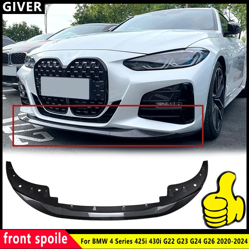 

Car Front Bumper Spoiler Lip Splitter Body Kit Bumper Lip car Accessories For BMW 4 Series G22 G23 G24 G26 425i 430i 2020-2024