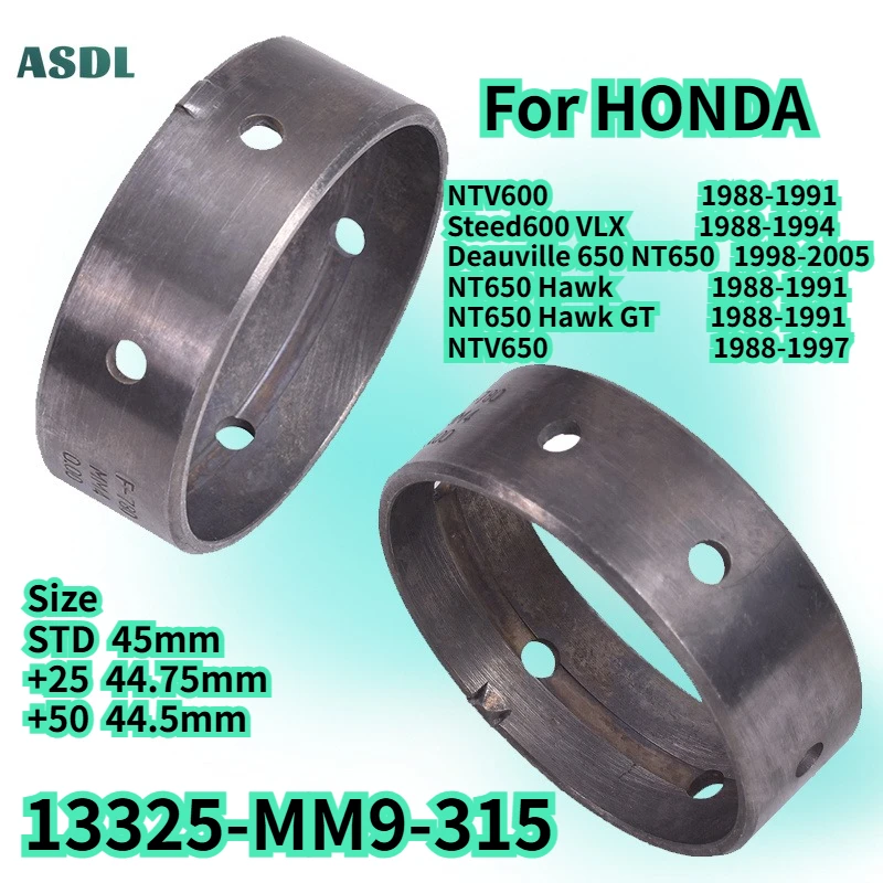 Moto Tiles For Honda NT650 98-05 Main Crankshaft Bearing 45mm~44.5mm NTV600 88-91 Steed600 88-94 NT 650 Hawk 88-91 NTV650 88-97