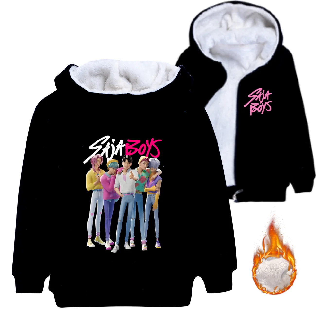 

KPop Demon Hunters Children's Clothing Hooded Jackets Girls Print Sports Coats Children Cartoon Outerwear Casual Clothes Gift