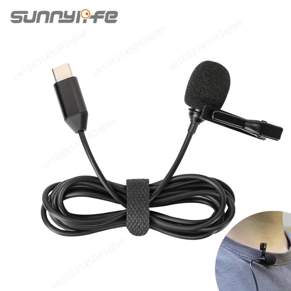 

Sunnylife Lavalier Microphone For Insta360 X4 Mini Protable Panoramic Camera Mic 360° Omnidirectional Pickup With Metal Mounting