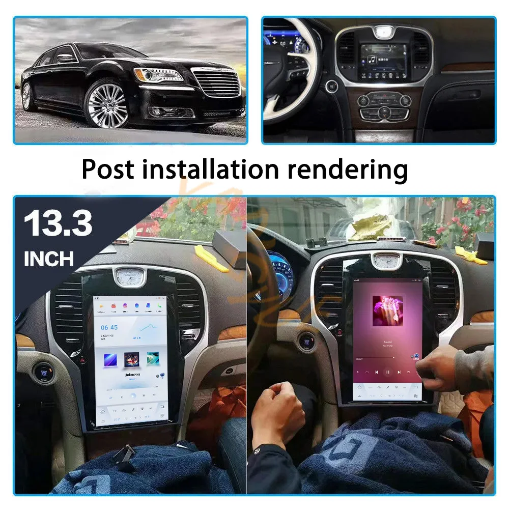 

13.6" Vertical Android 11 Car Radio Stereo For Chrysler 300C 300 300S 2011-2023 Multimedia GPS Navigation Video Player Screen
